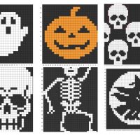Halloweeni mintarajzok, leszámolható minták