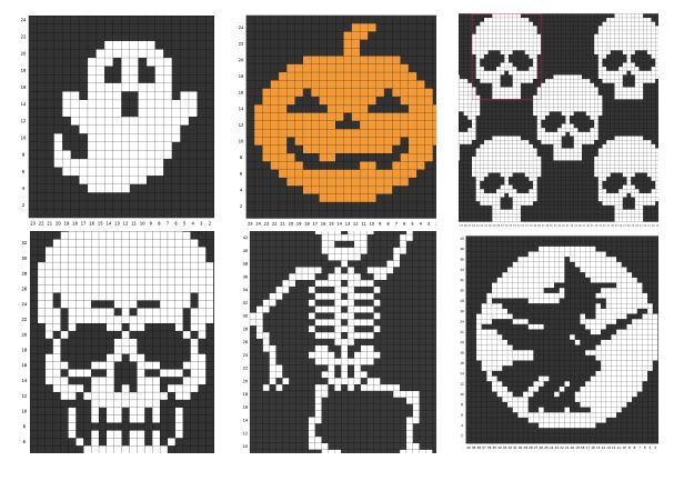 Halloweeni mintarajzok, leszámolható minták